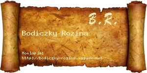 Bodiczky Rozina névjegykártya